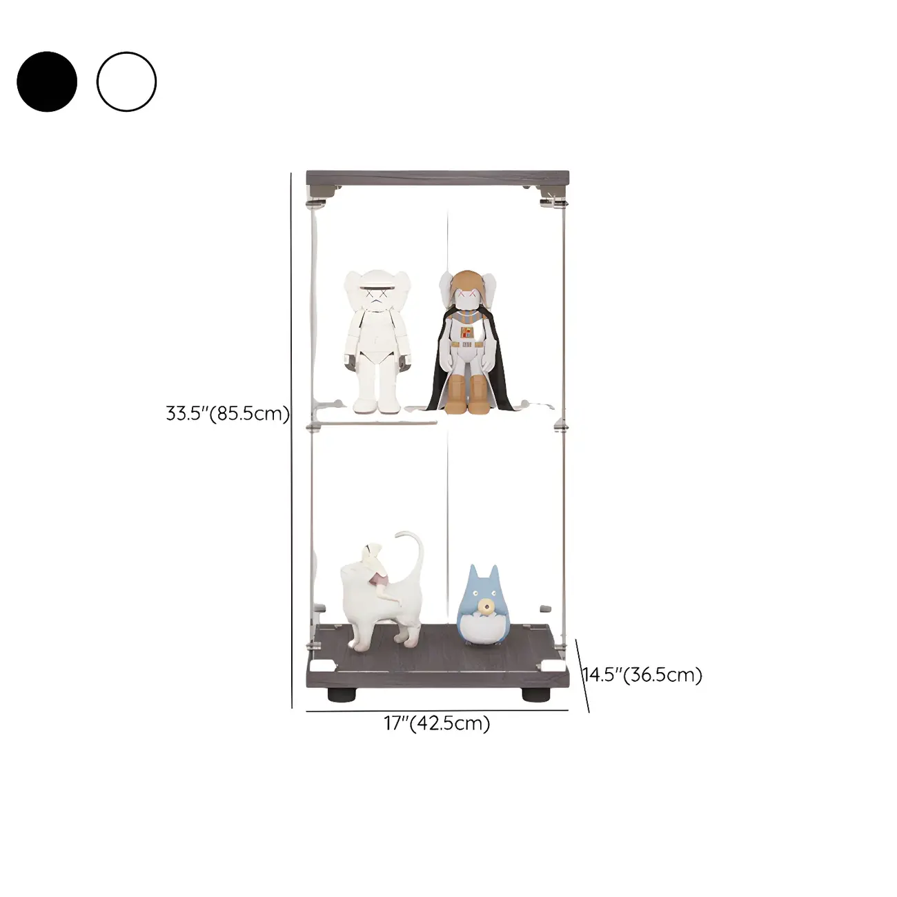 Minimalist Rectangular 4 Shelves Clear Glass Curio Cabinet Image - 21 | homeyfad