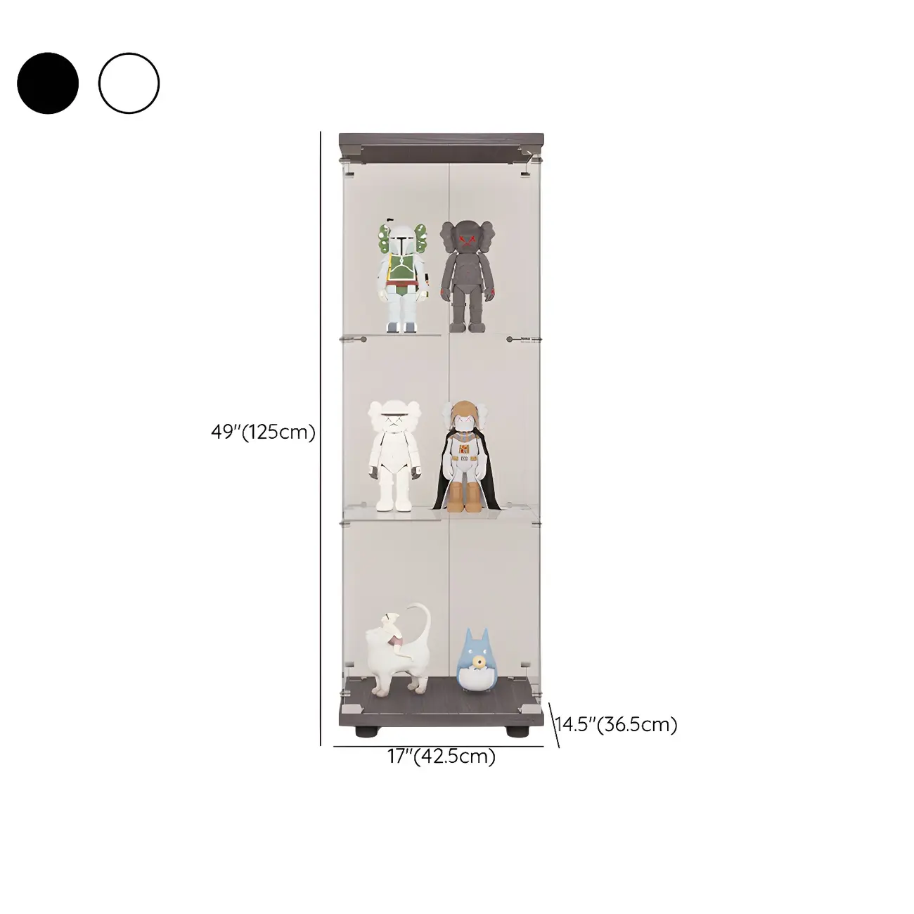 Minimalist Rectangular 4 Shelves Clear Glass Curio Cabinet Image - 22 | homeyfad