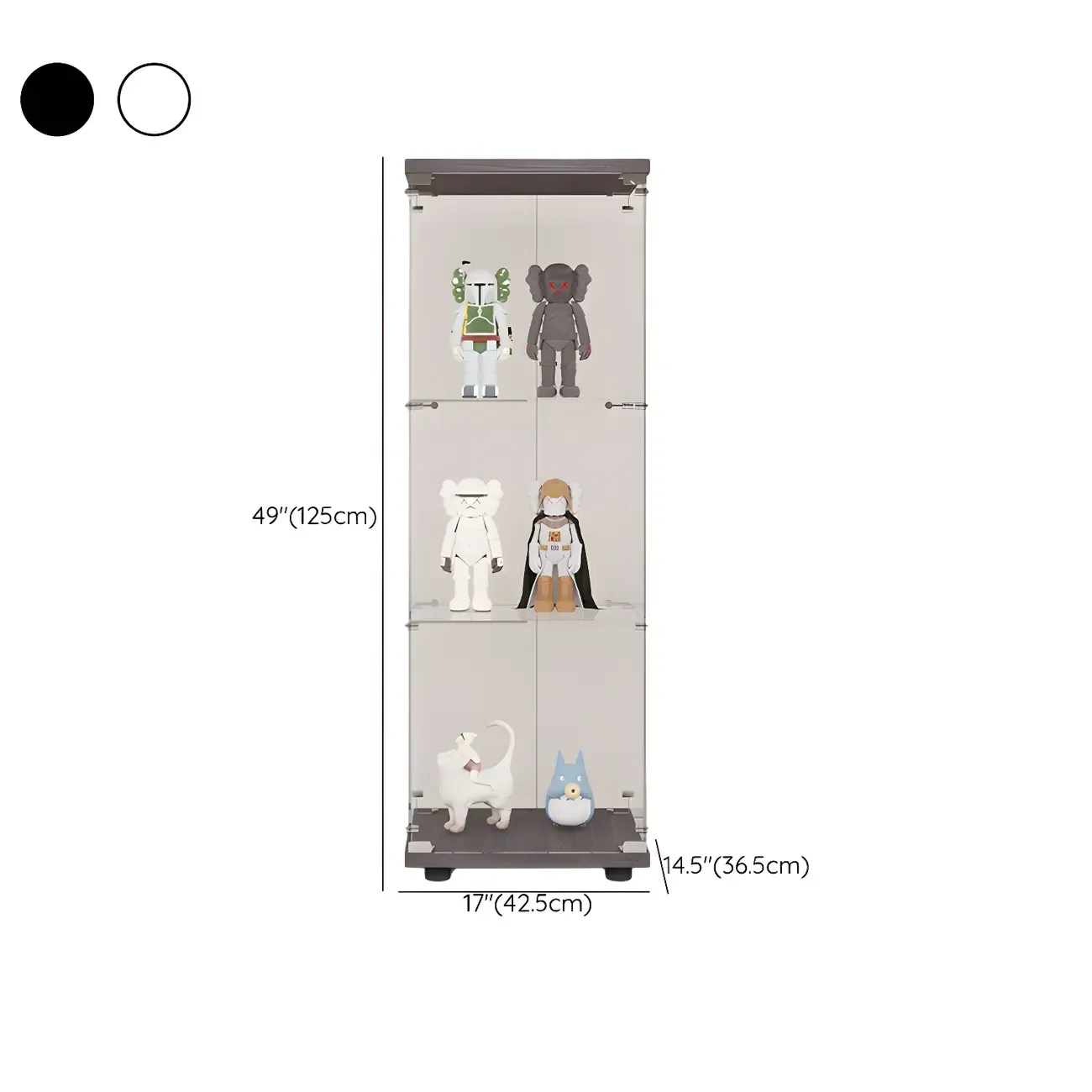 Minimalist Rectangular 4 Shelves Clear Glass Curio Cabinet Image - 22