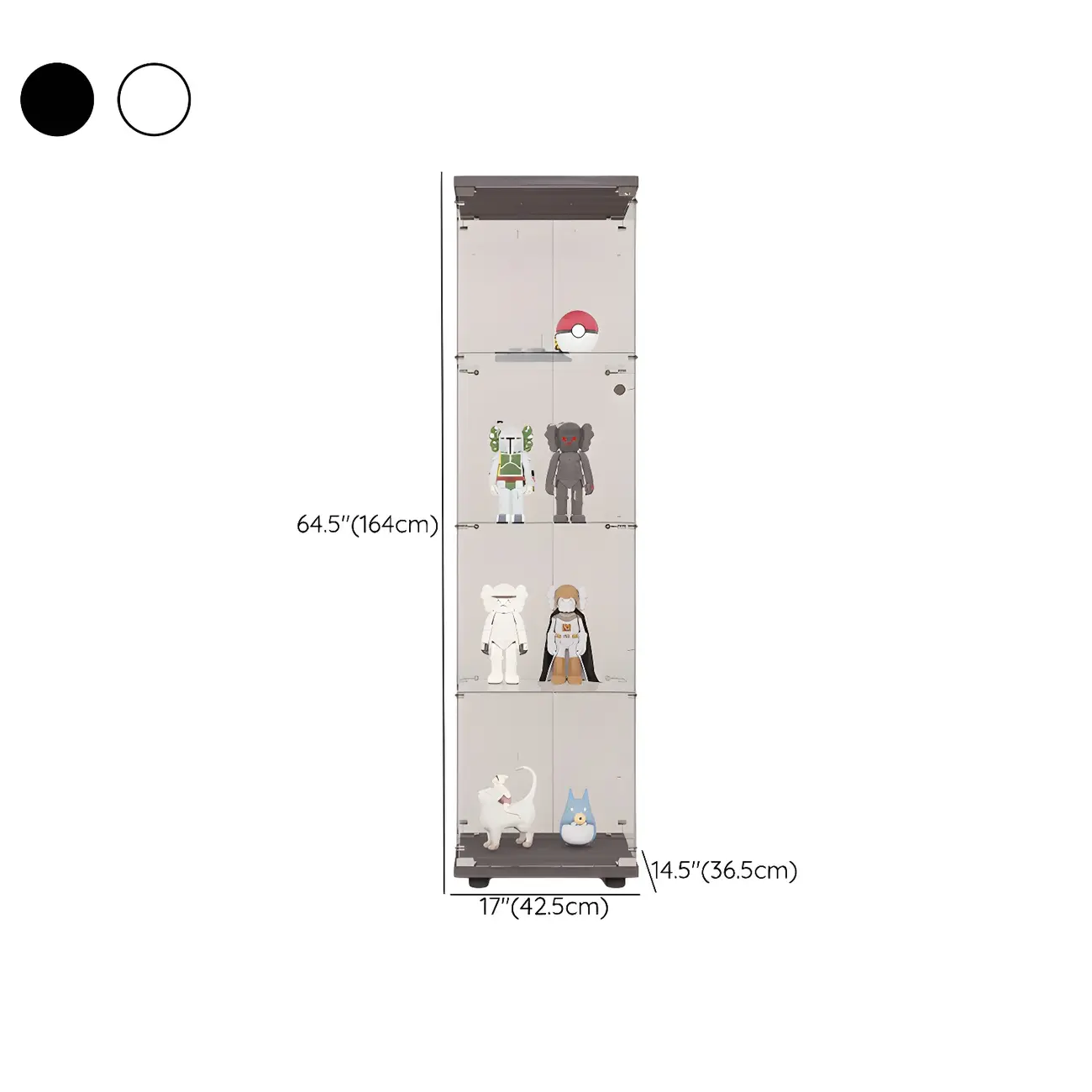 Minimalist Rectangular 4 Shelves Clear Glass Curio Cabinet Image - 23 | homeyfad