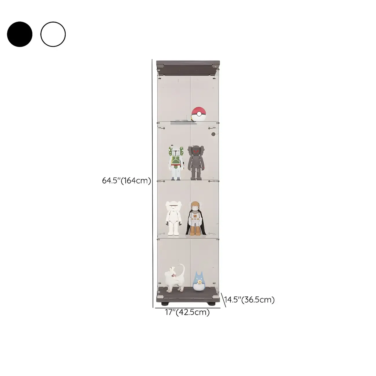 Minimalist Rectangular 4 Shelves Clear Glass Curio Cabinet Image - 23