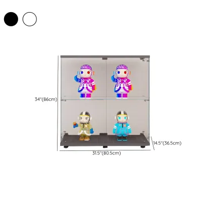 Minimalist Rectangular 4 Shelves Clear Glass Curio Cabinet Image - 24