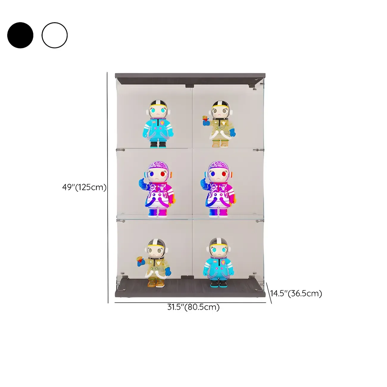 Minimalist Rectangular 4 Shelves Clear Glass Curio Cabinet Image - 25