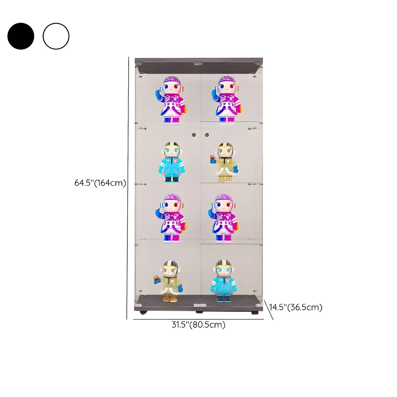 Minimalist Rectangular 4 Shelves Clear Glass Curio Cabinet Image - 26 | homeyfad
