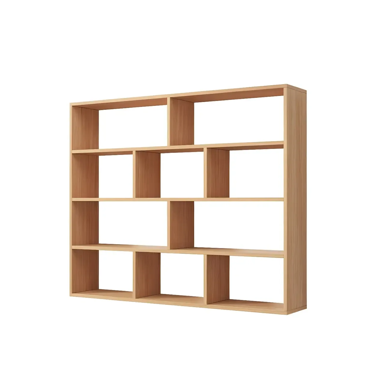 White Wall-Mounted Cube Wood Display Bookcase Image - 12