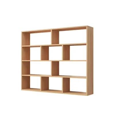White Wall-Mounted Cube Wood Display Bookcase Image - 12