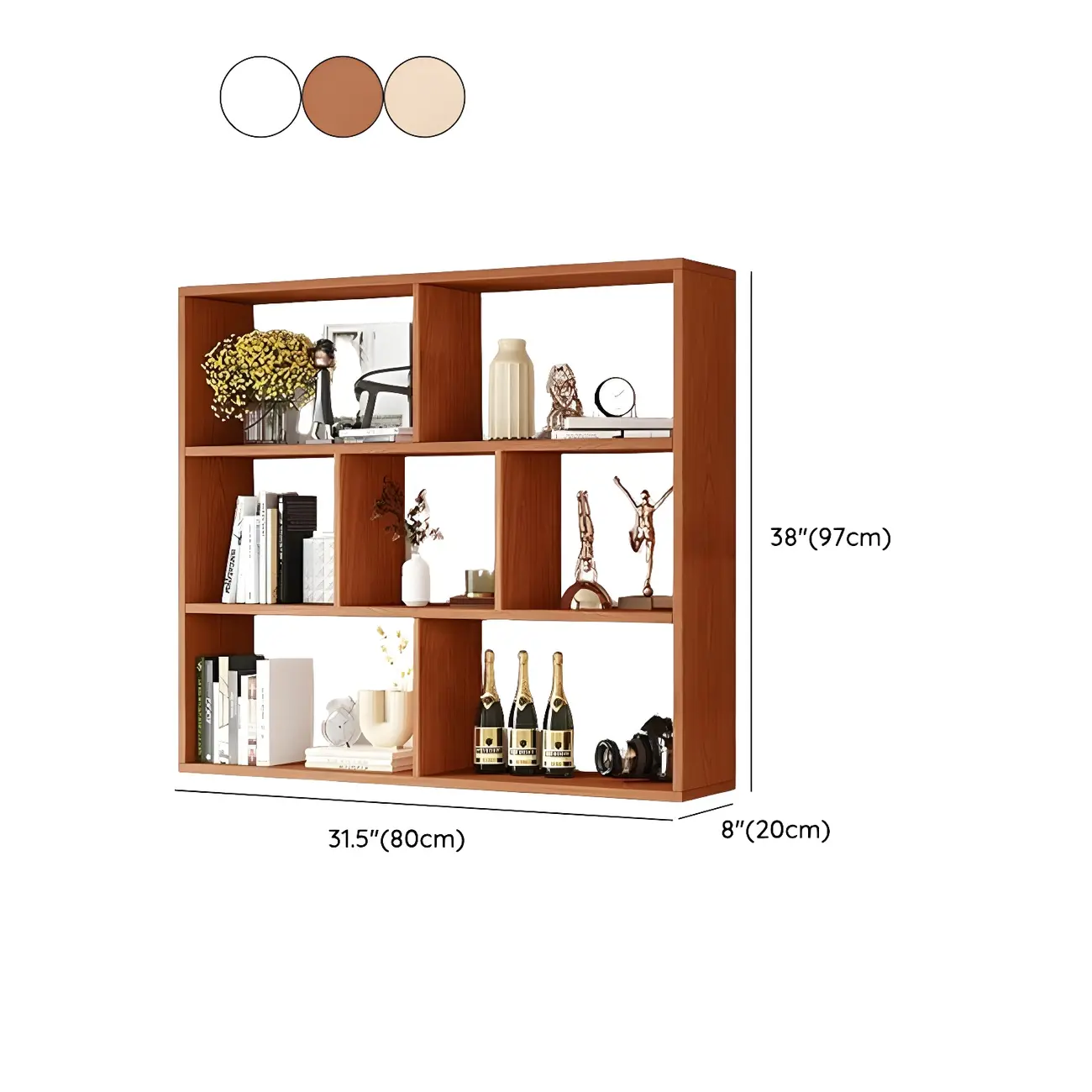 White Wall-Mounted Cube Wood Display Bookcase #size | homeyfad