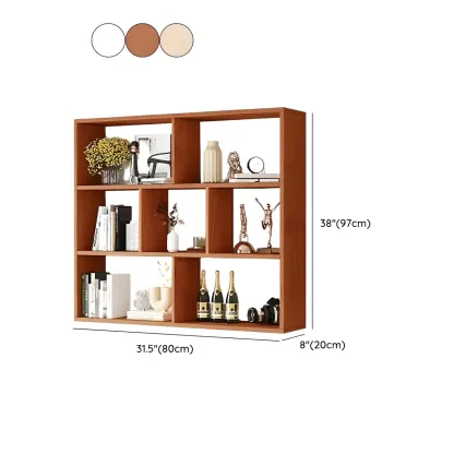 White Wall-Mounted Cube Wood Display Bookcase #size