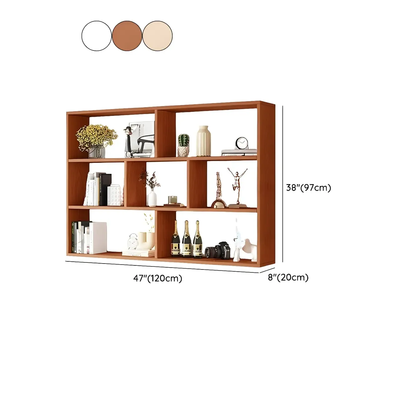 White Wall-Mounted Cube Wood Display Bookcase Image - 31