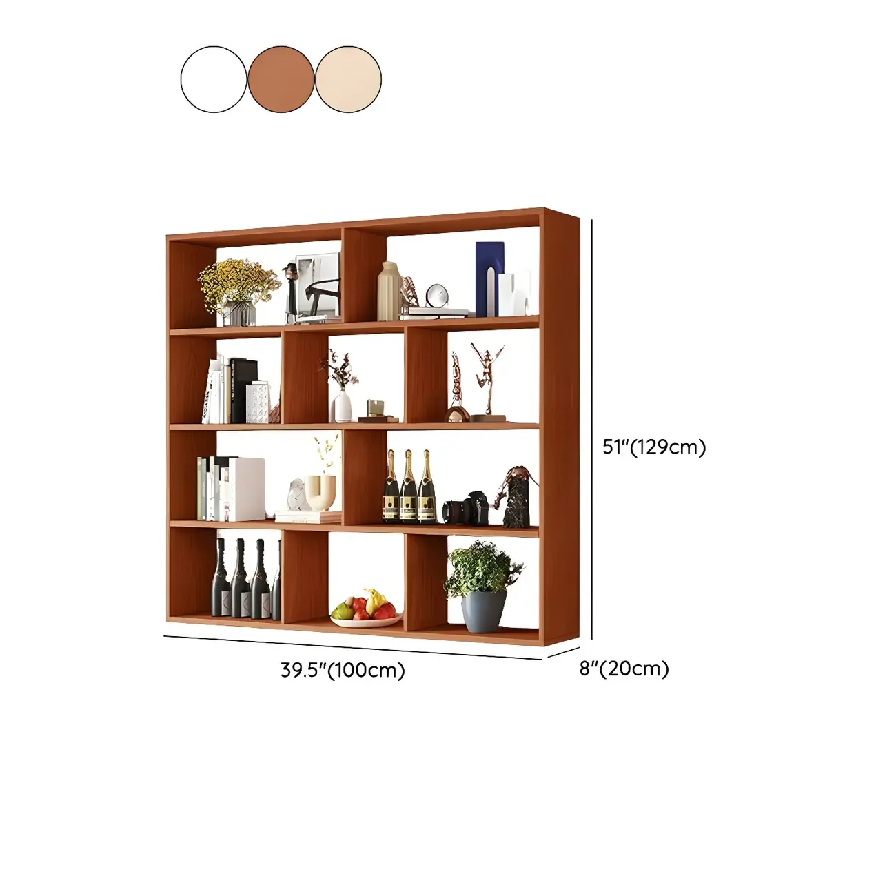 White Wall-Mounted Cube Wood Display Bookcase Image - 33
