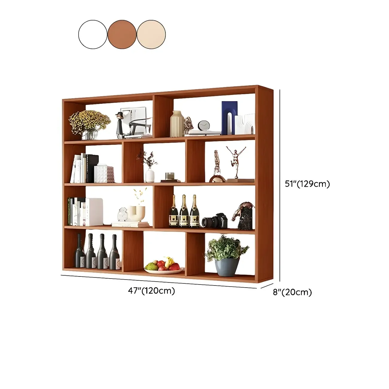 White Wall-Mounted Cube Wood Display Bookcase Image - 34