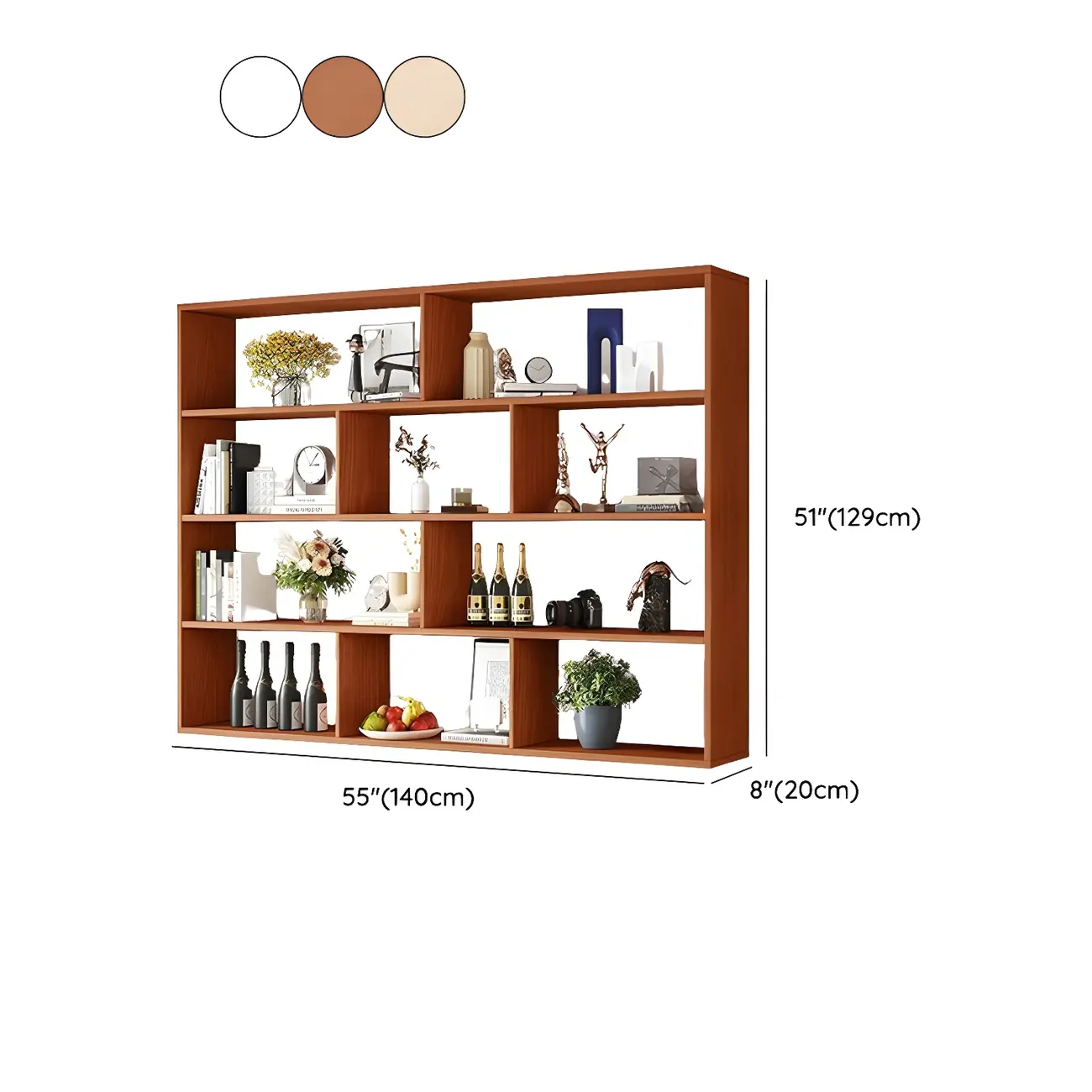 White Wall-Mounted Cube Wood Display Bookcase Image - 35 | homeyfad
