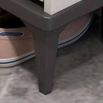 Entryway Grey/White Drop Front Shoe Storage Cabinet Image - 15