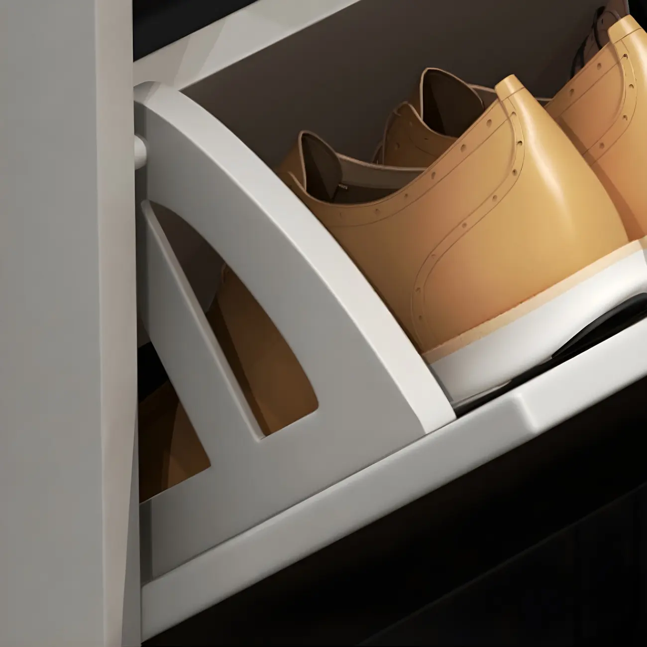 Entryway Grey/White Drop Front Shoe Storage Cabinet Image - 17 | homeyfad