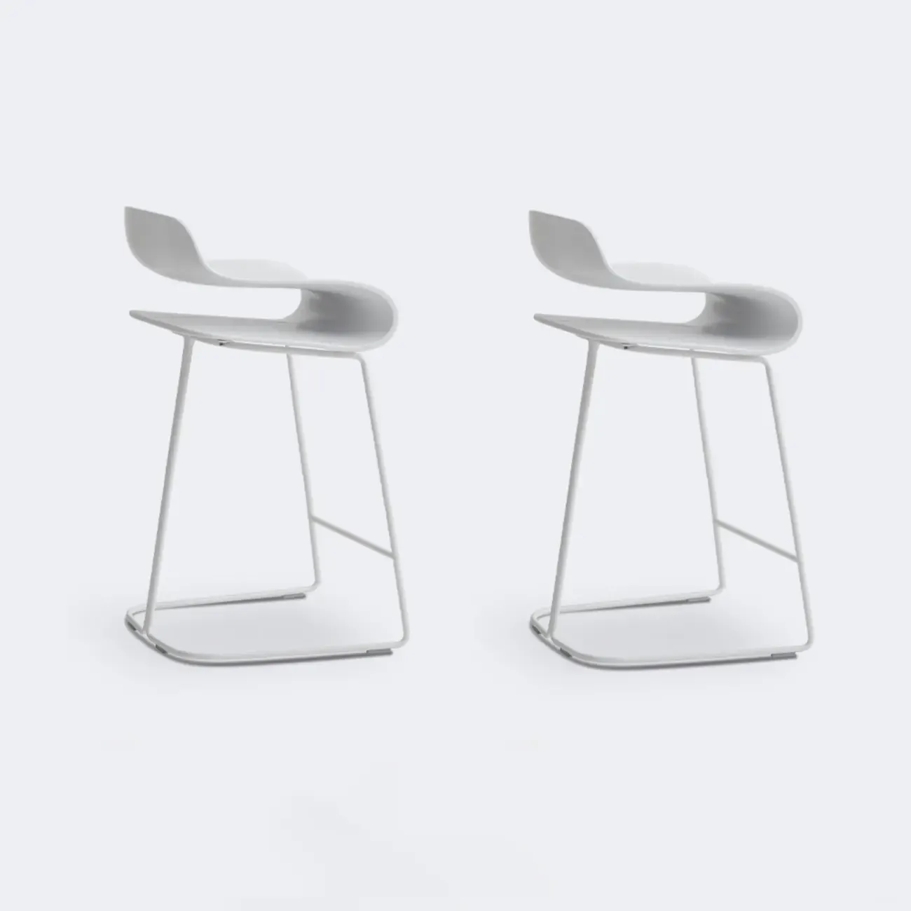 Industrial Plastic Steel Frame Low Back Armless Bar Stool Image - 16