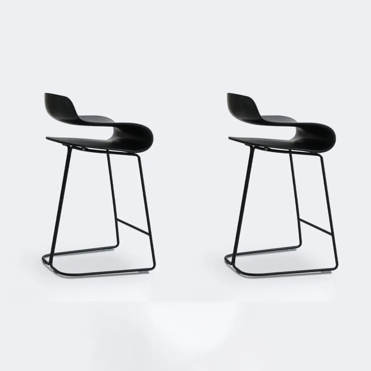 Industrial Plastic Steel Frame Low Back Armless Bar Stool Image - 17