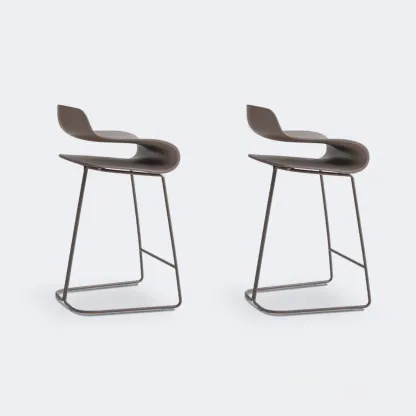 Industrial Plastic Steel Frame Low Back Armless Bar Stool Image - 19