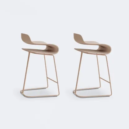 Industrial Plastic Steel Frame Low Back Armless Bar Stool Image - 18