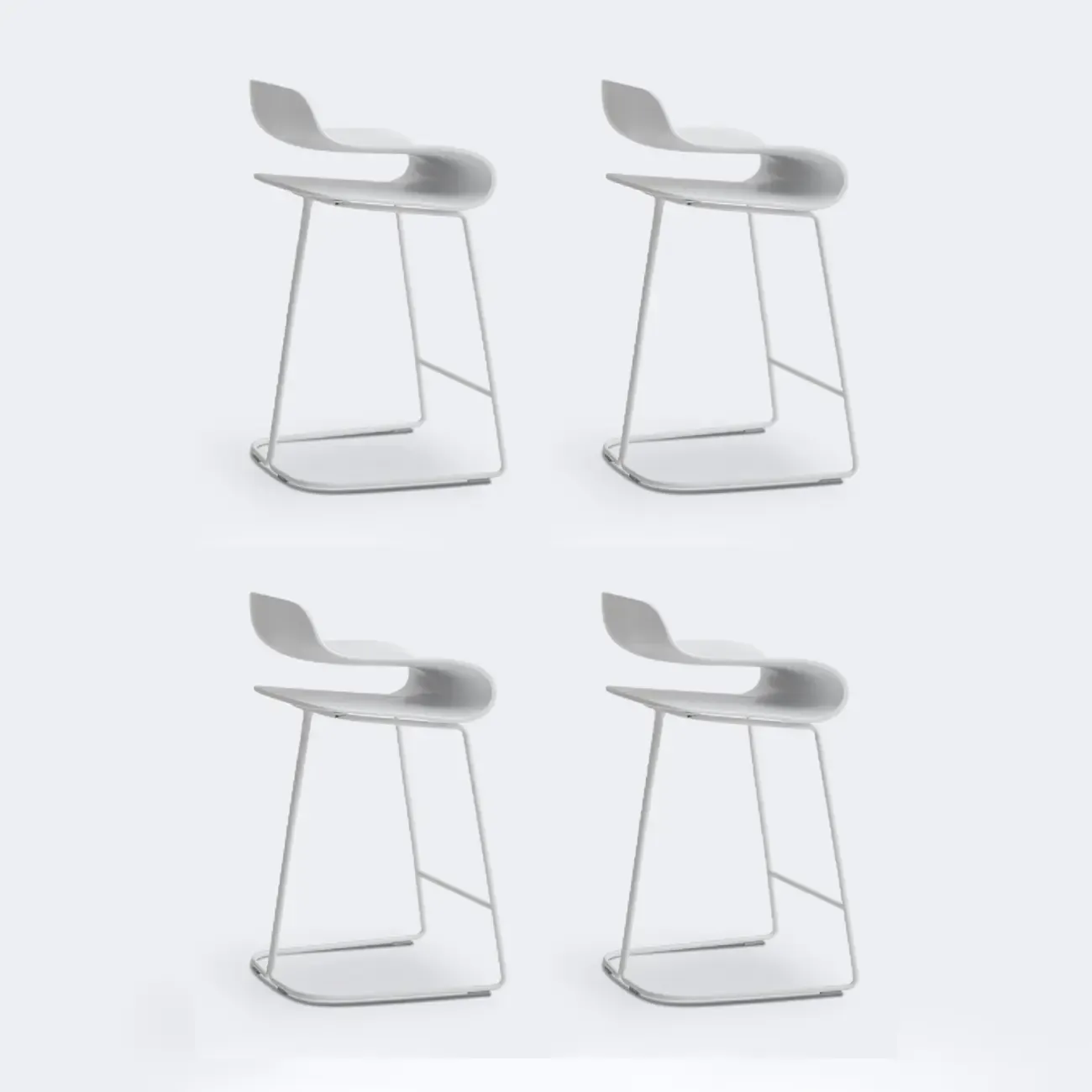 Industrial Plastic Steel Frame Low Back Armless Bar Stool Image - 20