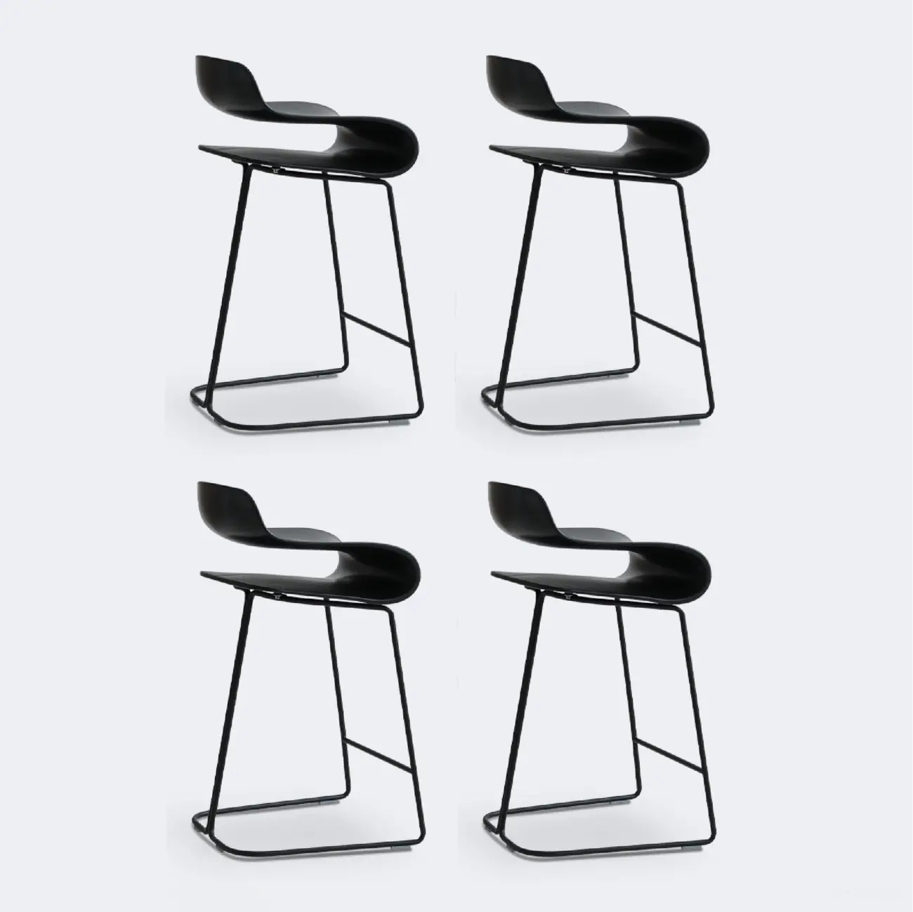 Industrial Plastic Steel Frame Low Back Armless Bar Stool Image - 21 | homeyfad