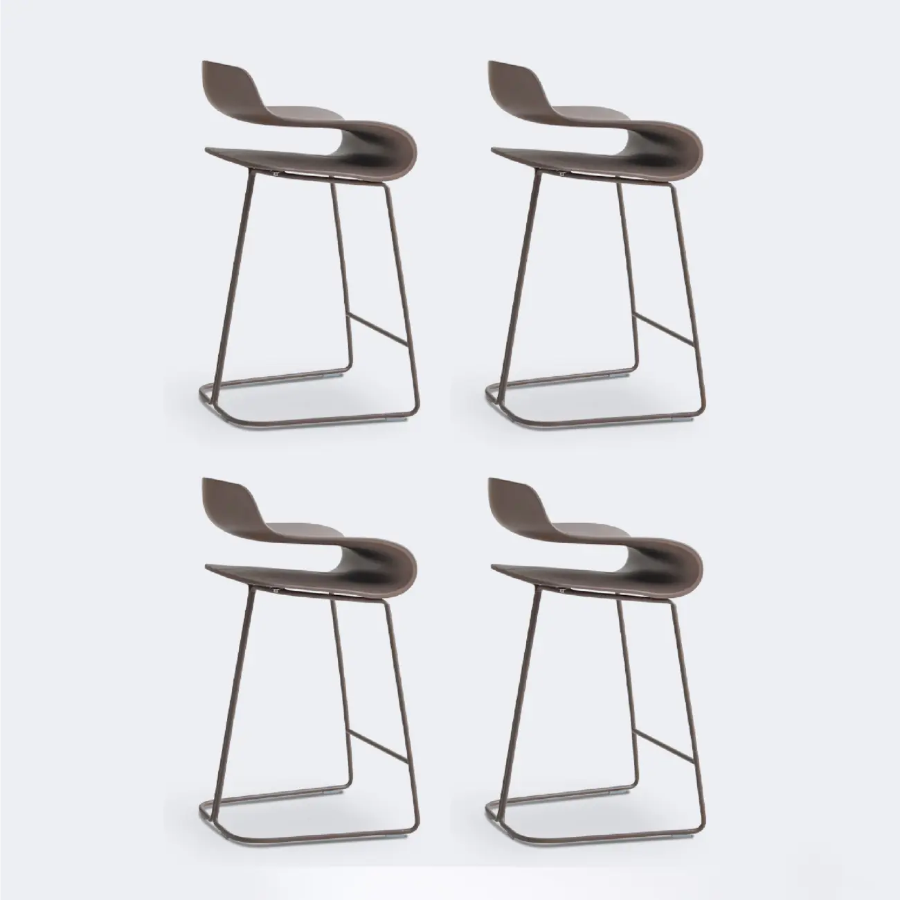Industrial Plastic Steel Frame Low Back Armless Bar Stool Image - 23 | homeyfad
