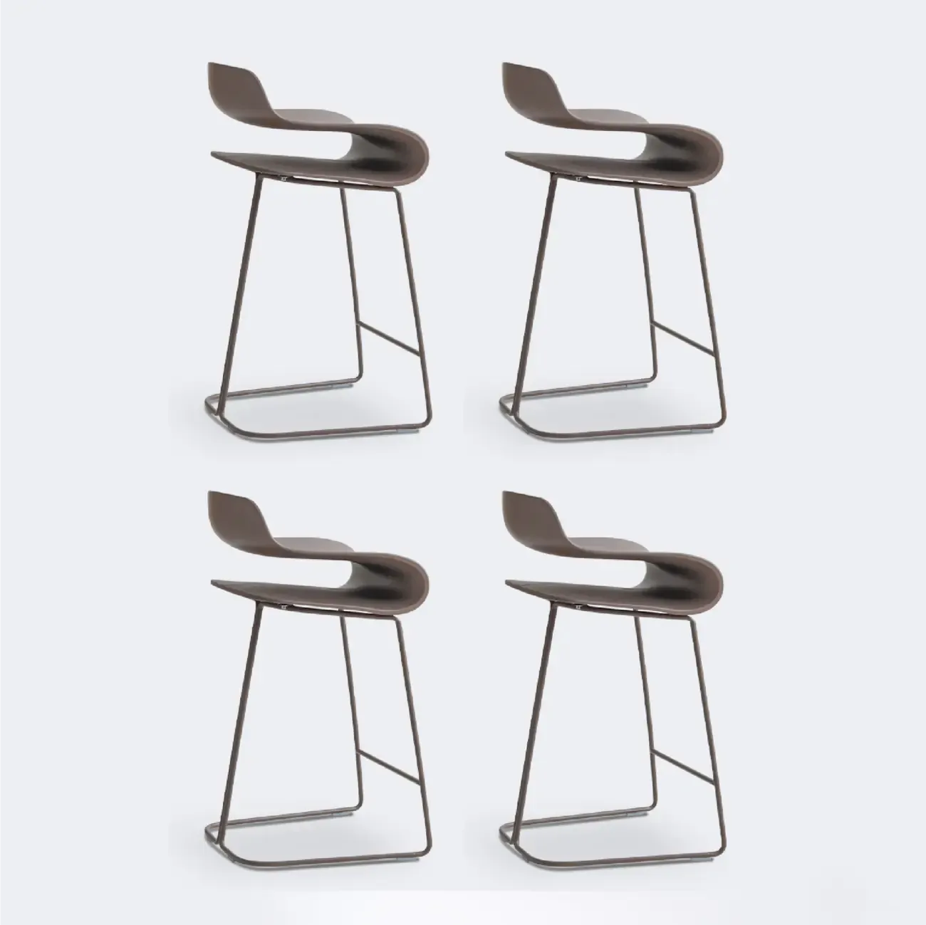 Industrial Plastic Steel Frame Low Back Armless Bar Stool Image - 23