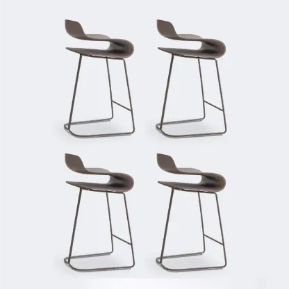Industrial Plastic Steel Frame Low Back Armless Bar Stool Image - 23