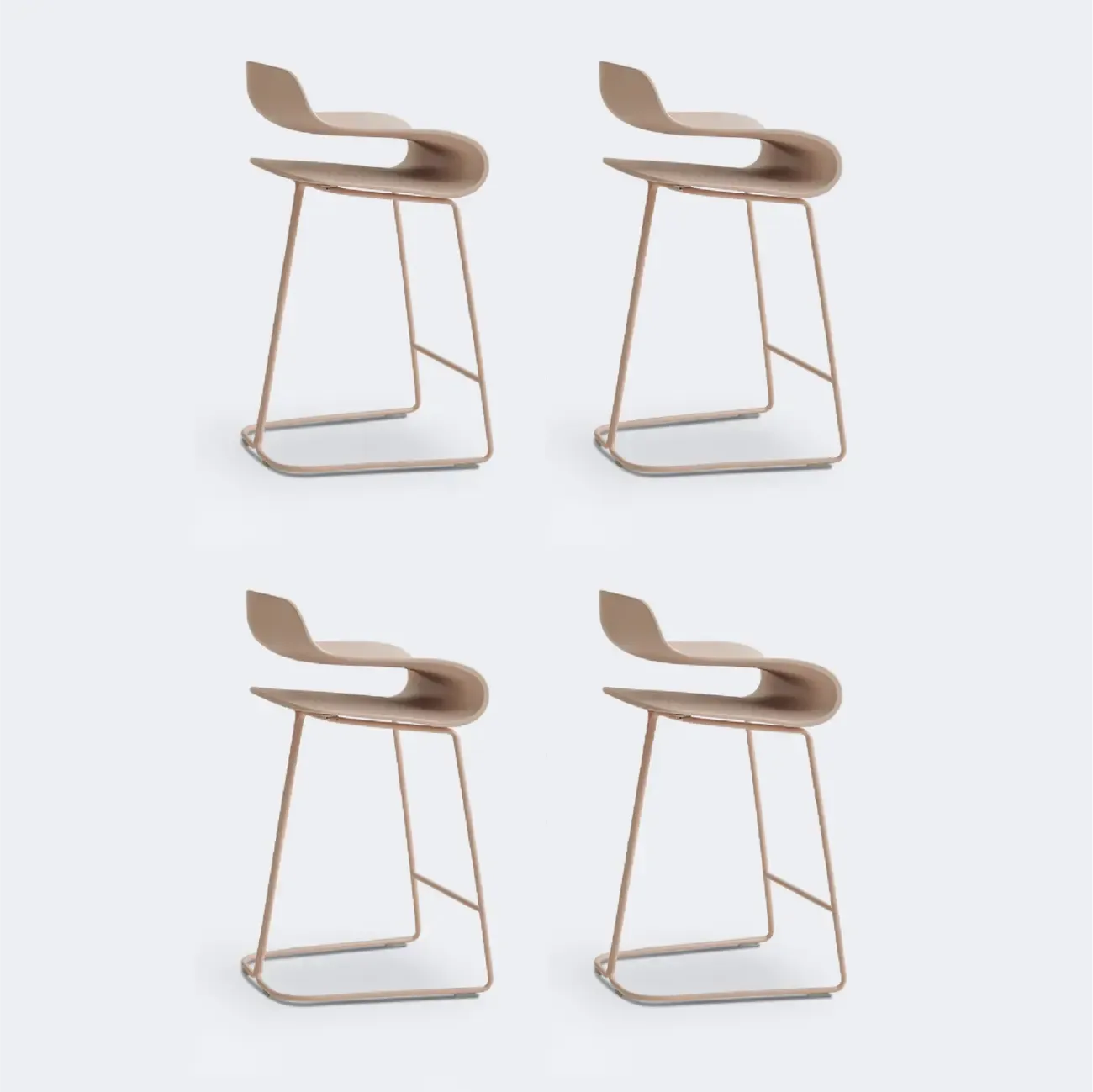 Industrial Plastic Steel Frame Low Back Armless Bar Stool Image - 22
