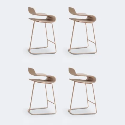 Industrial Plastic Steel Frame Low Back Armless Bar Stool Image - 22