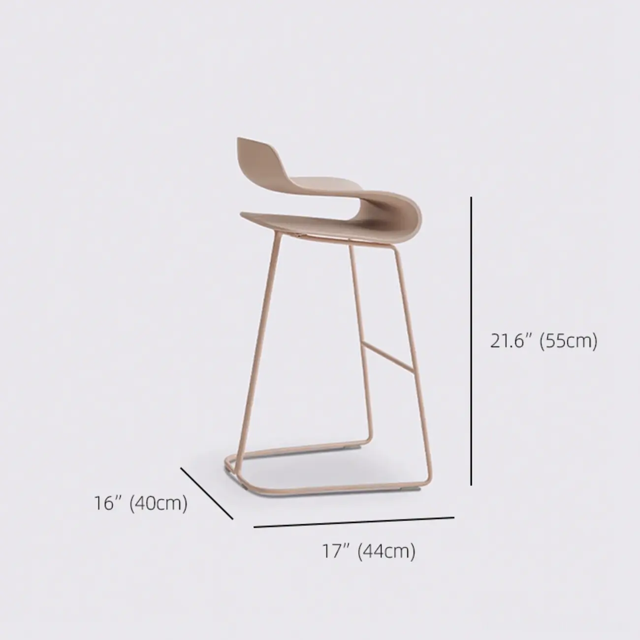 Industrial Plastic Steel Frame Low Back Armless Bar Stool #size | homeyfad