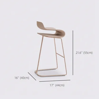 Industrial Plastic Steel Frame Low Back Armless Bar Stool #size