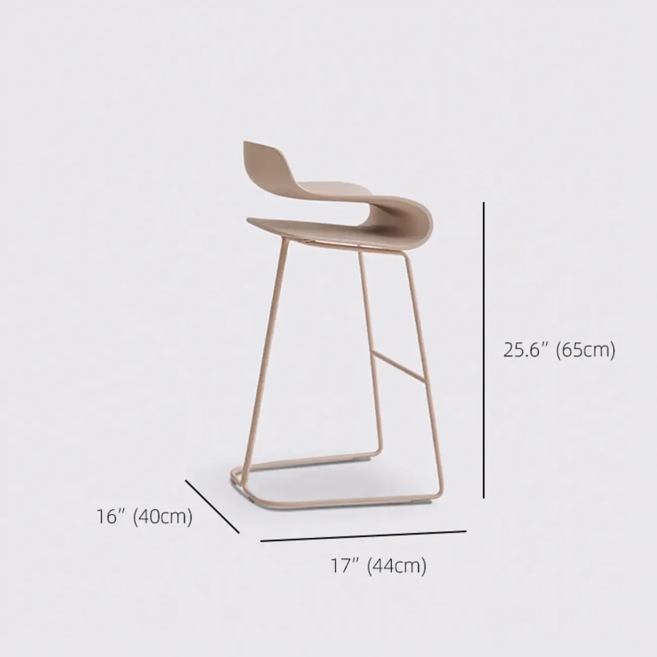 Industrial Plastic Steel Frame Low Back Armless Bar Stool Image - 25