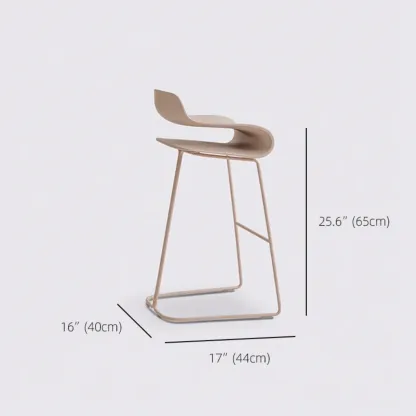 Industrial Plastic Steel Frame Low Back Armless Bar Stool Image - 25