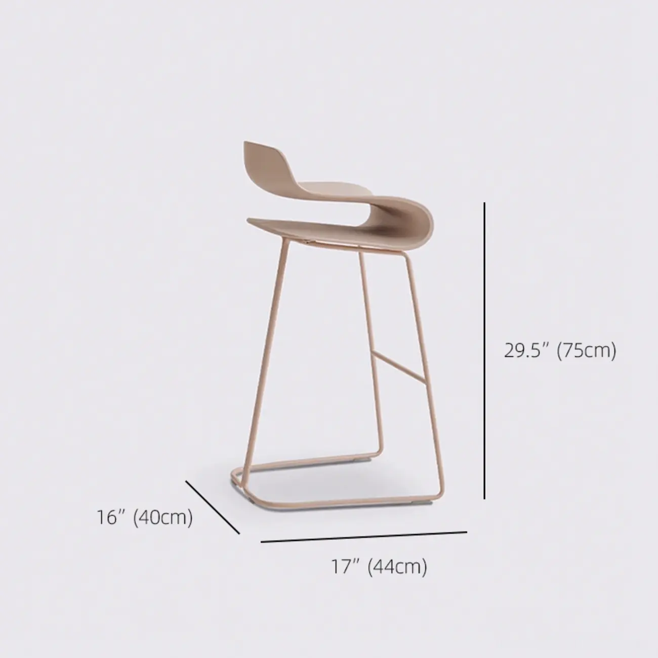Industrial Plastic Steel Frame Low Back Armless Bar Stool Image - 26 | homeyfad