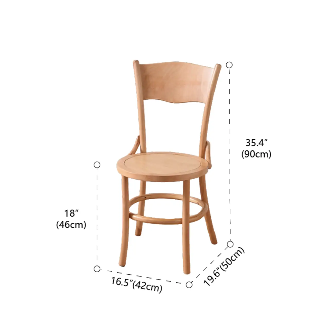 Mid-Century Modern Round Wood Dining Chair #size | homeyfad