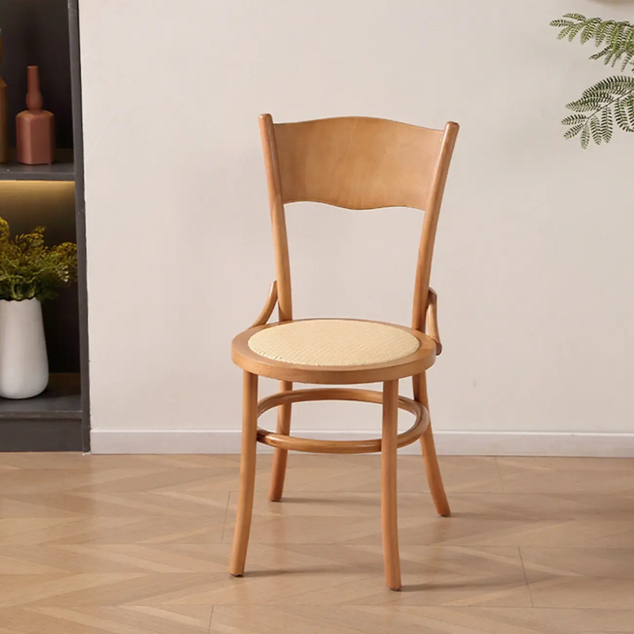 Mid-Century Modern Round Wood Dining Chair Image - 8 | homeyfad
