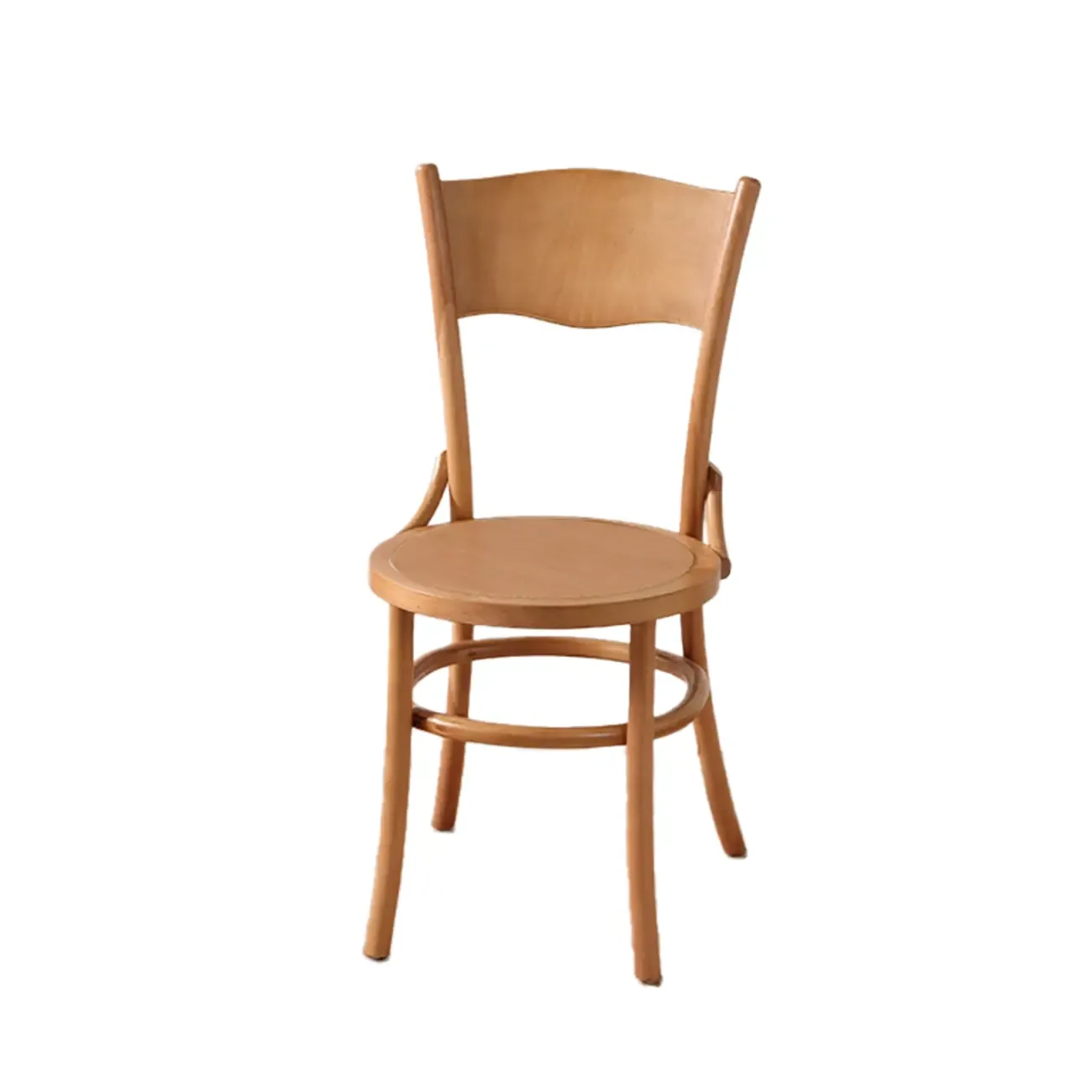 Mid-Century Modern Round Wood Dining Chair Image - 23