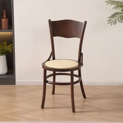 Mid-Century Modern Round Wood Dining Chair Image - 14