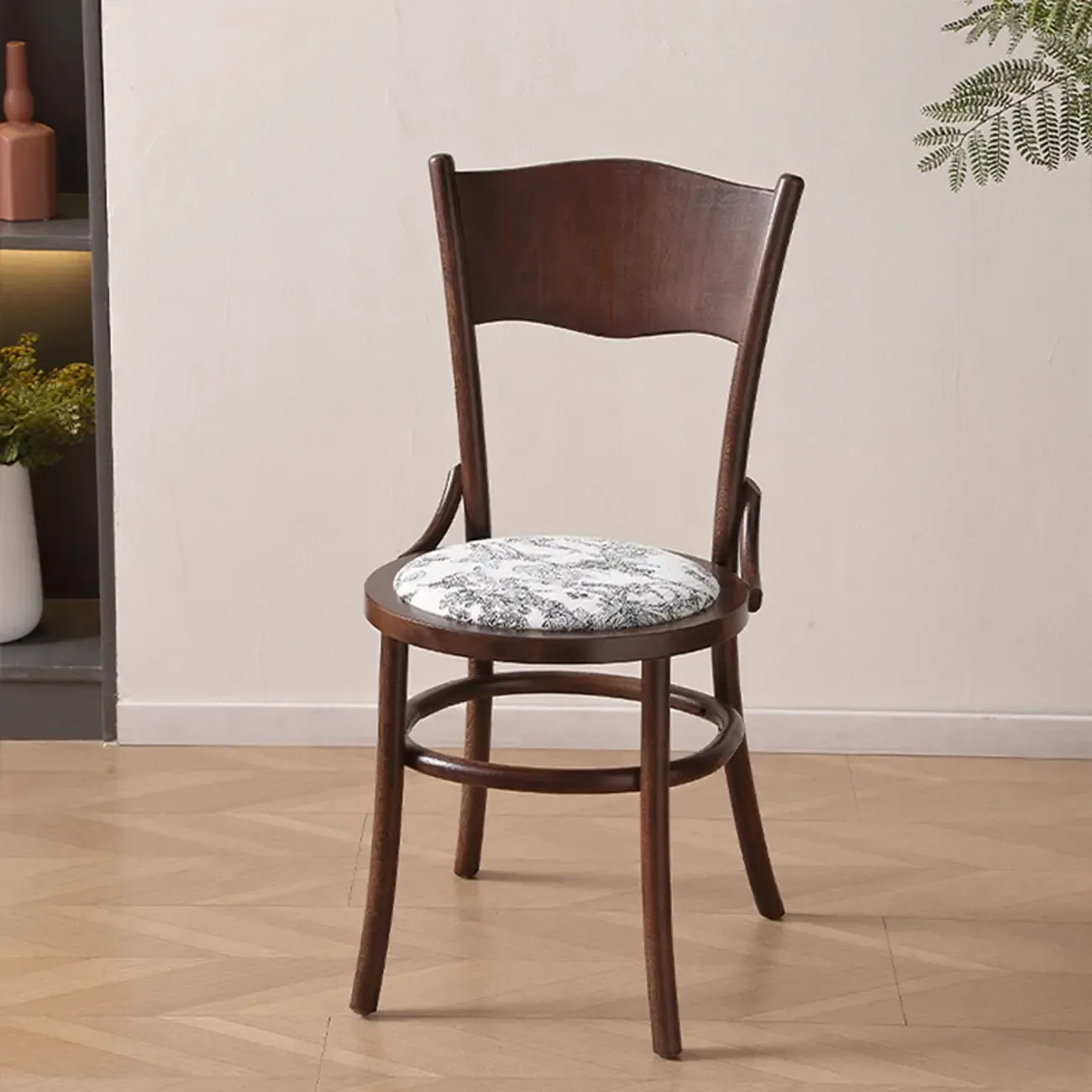 Mid-Century Modern Round Wood Dining Chair Image - 6