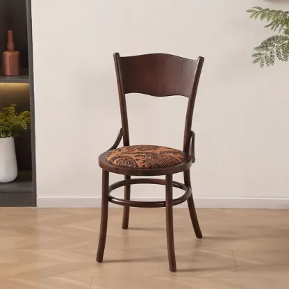Mid-Century Modern Round Wood Dining Chair Image - 10