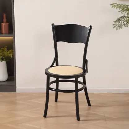 Mid-Century Modern Round Wood Dining Chair Image - 15