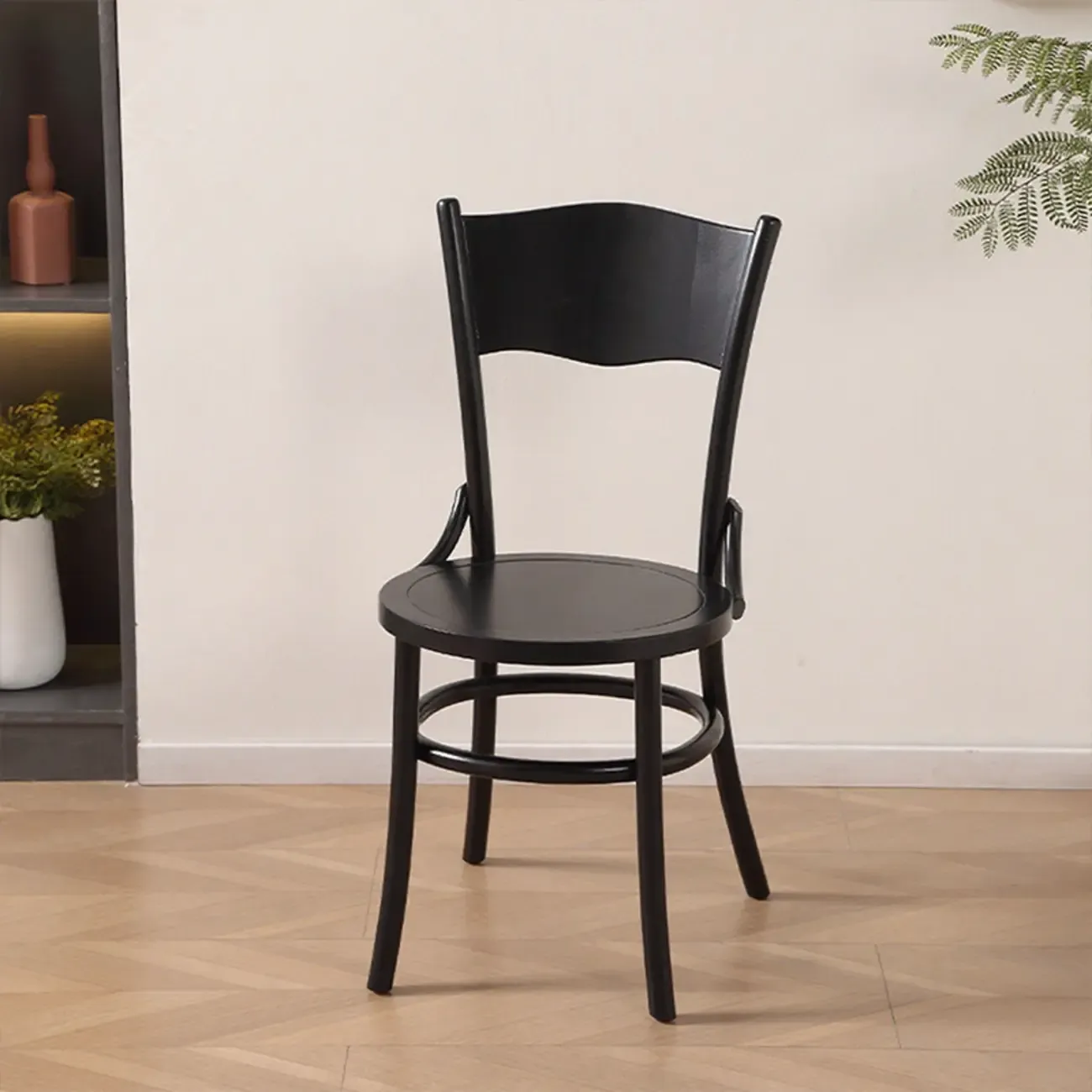 Mid-Century Modern Round Wood Dining Chair Image - 18