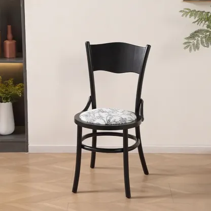 Mid-Century Modern Round Wood Dining Chair Image - 5