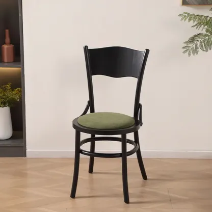 Mid-Century Modern Round Wood Dining Chair Image - 19