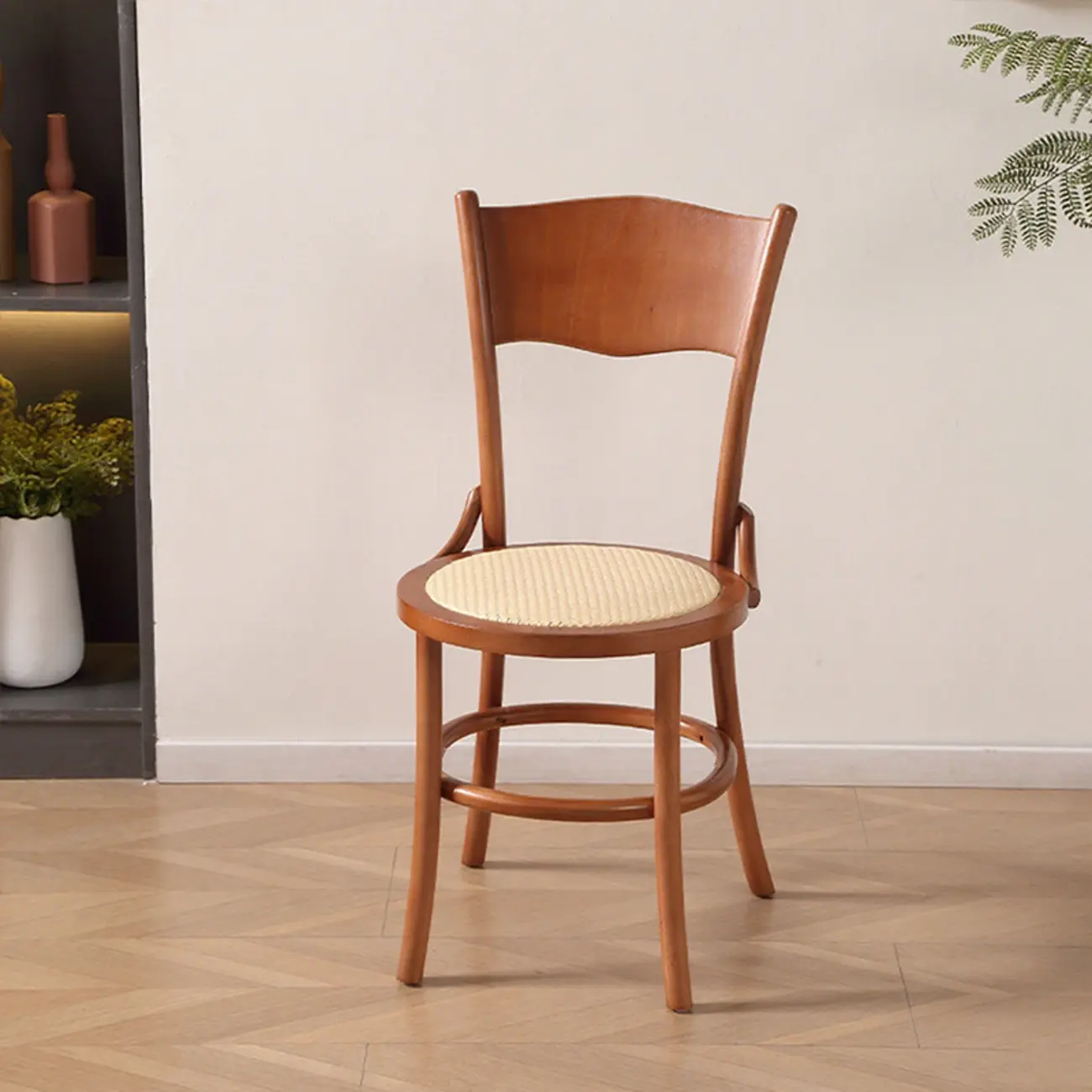 Mid-Century Modern Round Wood Dining Chair Image - 7 | homeyfad