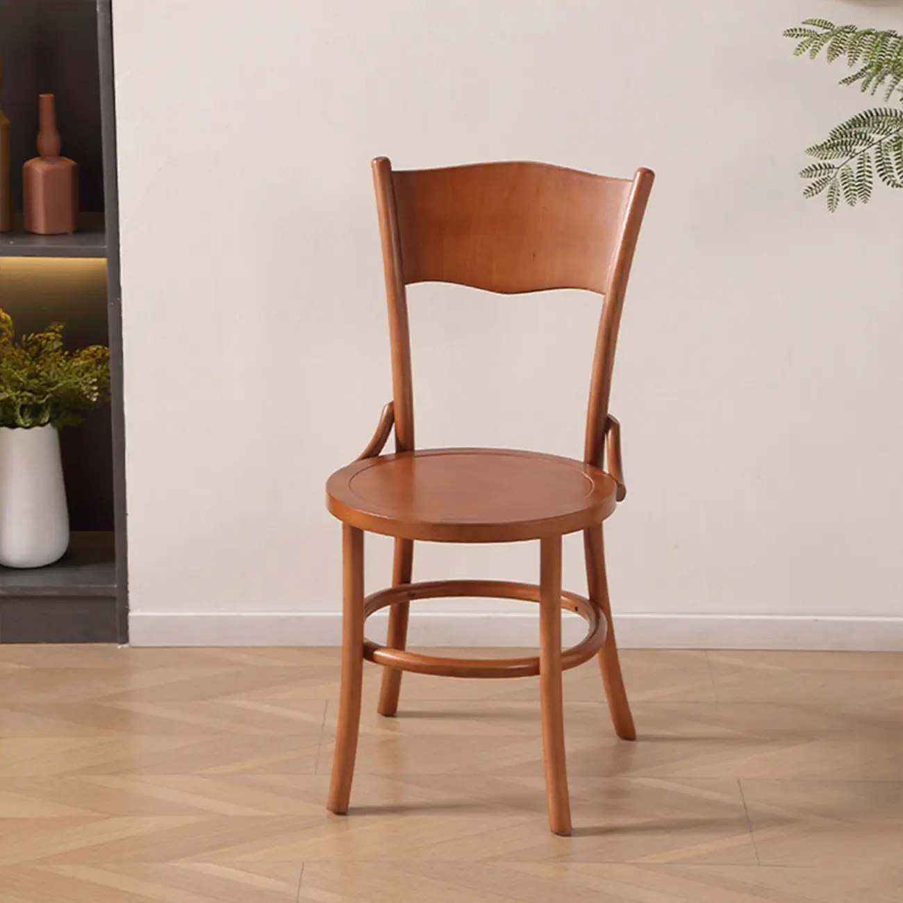 Mid-Century Modern Round Wood Dining Chair Image - 12 | homeyfad