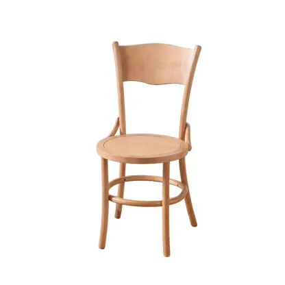 Mid-Century Modern Round Wood Dining Chair Image - 37