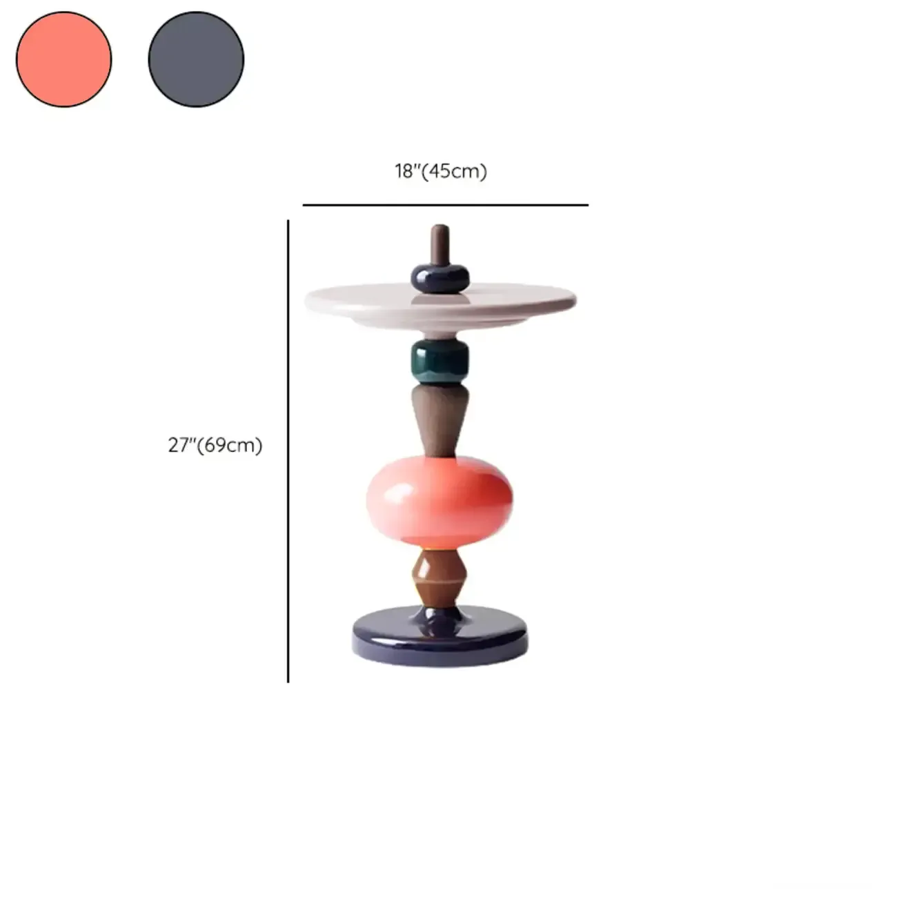 Colorful Round Fiberglass Stacked Accent Table Image - 9