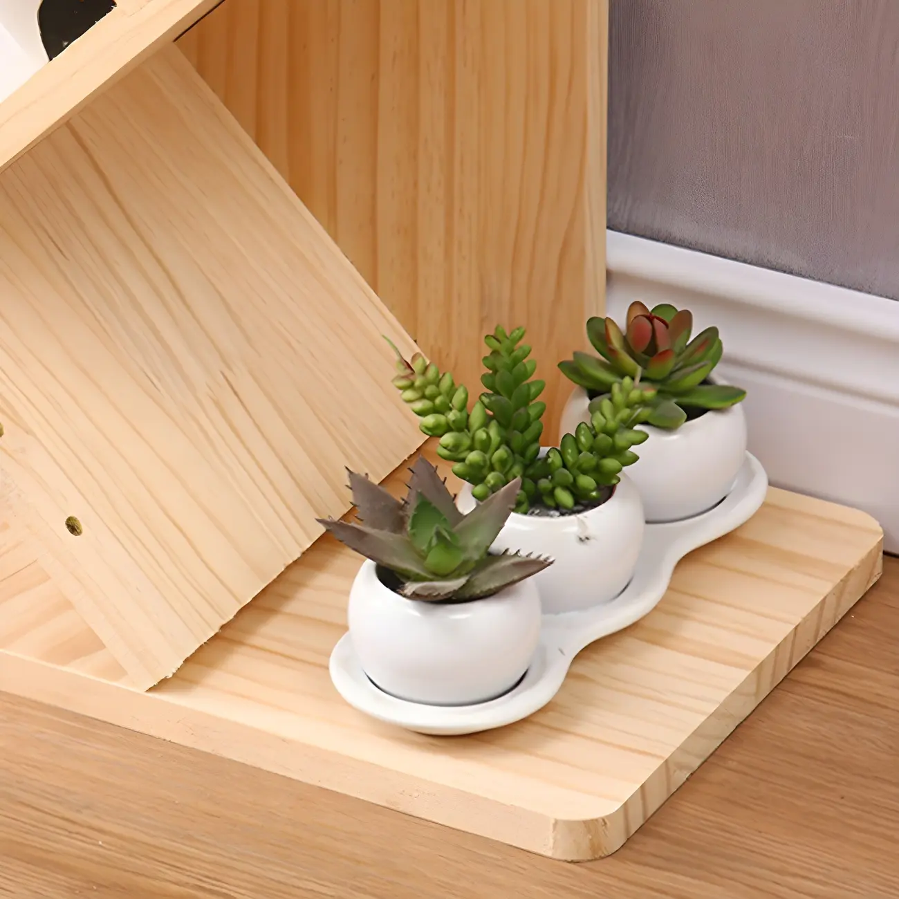 Trendy Brown Wood Tree-Shaped Etagere Bookcase Image - 14 | homeyfad