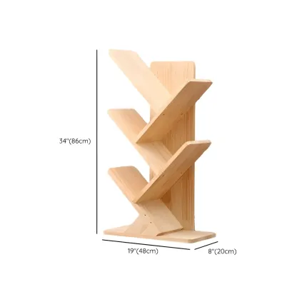 Trendy Brown Wood Tree-Shaped Etagere Bookcase #size